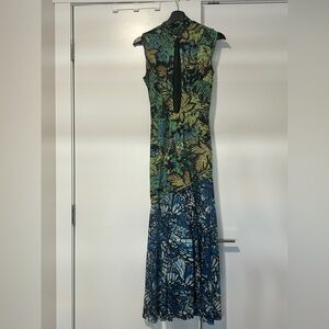 Floral and Butterfly Print Maxi Dress